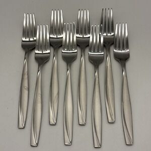 ONEIDA CAMLYNN CLEO FROSTED STAINLESS STEEL SALAD FORKS 7-1/8" Set Of 8